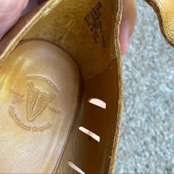 Frye Gwen Ankle Strap Brown Leather Sandals sz 9 - Picture 14 of 16